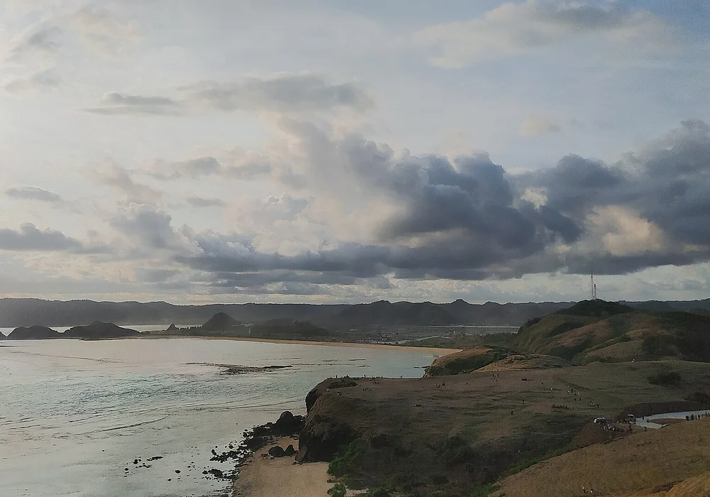 Mandalika Circuit, Gili Angkus, Gili Lawang, and Gili Batu Ayok, viewed from Merese Hill, about 2 kilometers from them