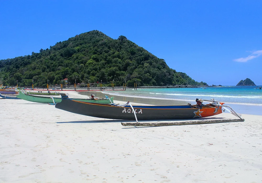 a fisherman boat that was stopping at the beach of Selong Belanak Lombok