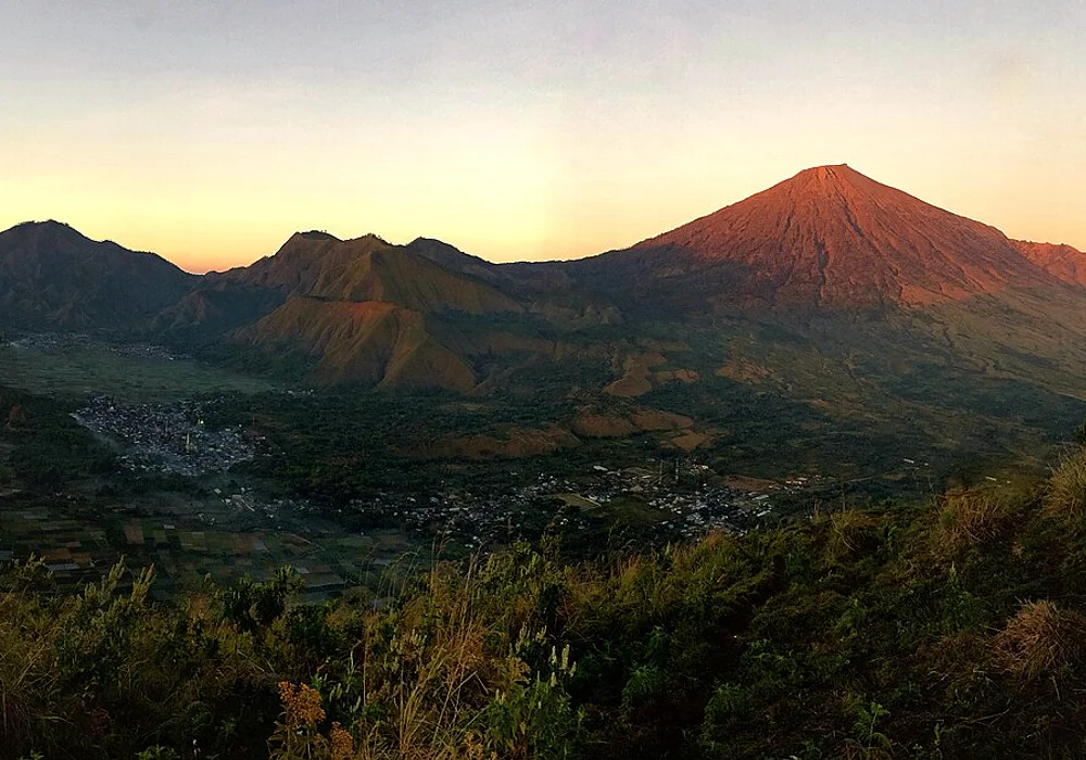 Rinjani and Sembalun village view from Pergasingan hill. It is worth to be one of bucket list.
