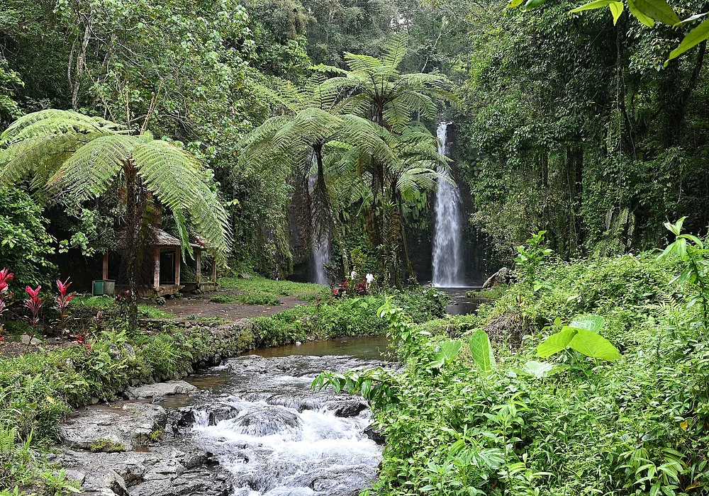 Benang Stokel Waterfall, located in Lombok, Indonesia